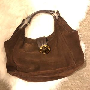 Draper James Brown Suede Shoulder Bag